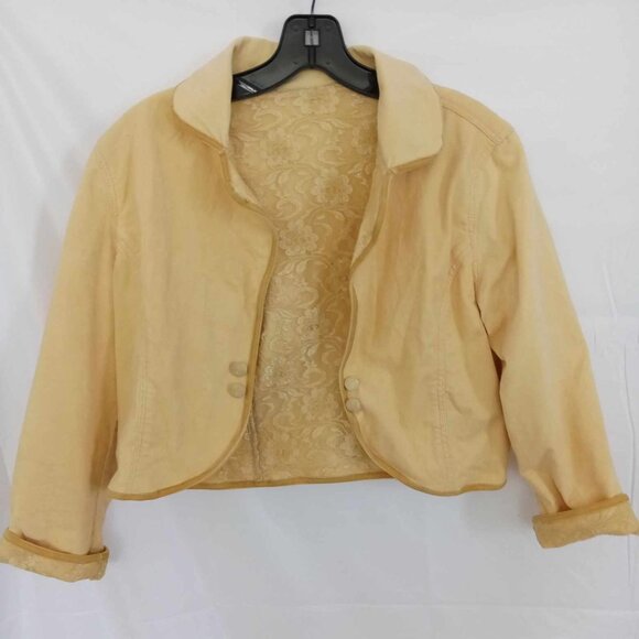 Anthropologie Vintage Reversible Lace / Corduroy Cropped Jacket - Picture 2 of 6